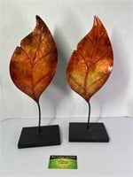 2 - 18” Metal Leaf Decor