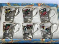 Set of 6 Vintage Car Drinking Glasses With