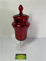 Red Glass Candy Dish