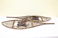 Pair of vintage wooden snowshoes