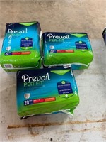 3- 20 count prevail adult diapers- Medium