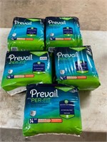 5- 14 count prevail adult diapers- x large