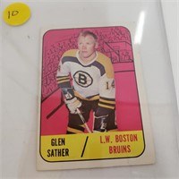 Glen Sather Boston Bruins rookie card 1967-68