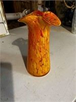 Murano glass fluted vase