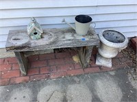 Planter, Wooden Bench, Misc.