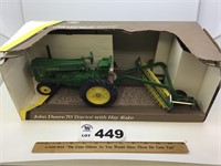 ERTL JOHN DEERE MODEL 70 WITH HAY RAKE 1/16 SCALE