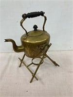 Brass kettle w warming stand