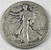 1943 Walking Liberty Silver Half Dollar, US 50c
