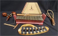 Group of instruments, melody harp, xylophone,