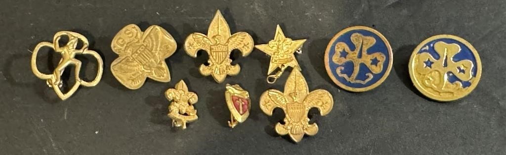 Vintage Girl Scout and Boy Scout Pins