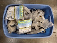 Tote full of fencing supplies