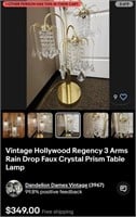 91 - TABLE LAMP W/ "CRYSTAL" DROPS