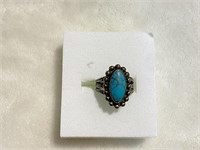 Vintage Sterling Silver and Blue Stone Ring Size 5