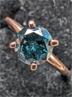 $4305 10K  Blue Diamond (1Ct,I2,Fancy Vivid Blue)