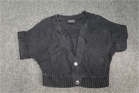 Worthington Cropped Cardigan Sweater Top Size L