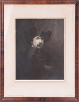 ANTIQUE REMBRANDT FRAMED SELF-PORTRAIT PHOTO