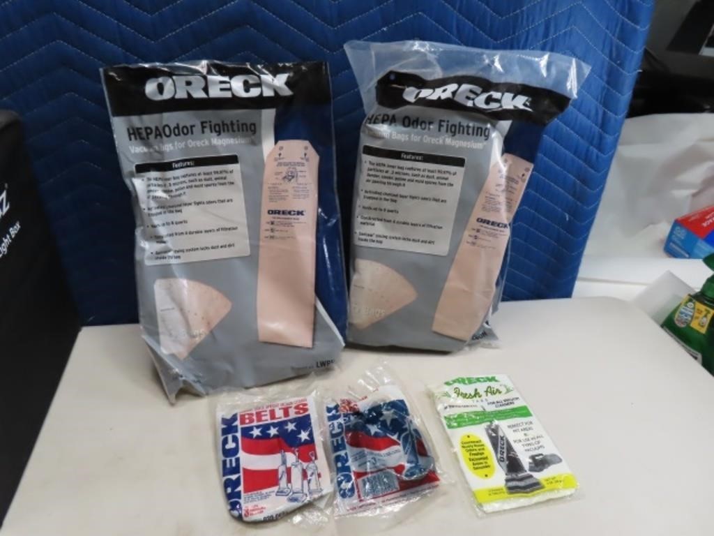(8) New classic ORECK Vac Bags & Belts