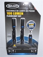 New Police Security 100 Lumen Flashlight Set
