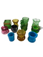 Large Grouping of colored Toothpick Holders