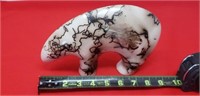 Navajo Horse Hair Ceramic Bear signed by Artist