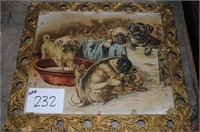 Early Pug Print and Frame