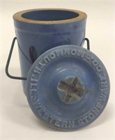 Rare Blue Monmouth Western Stoneware Cheese Jar