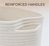 4pc small white woven baskets approx 14x7inches