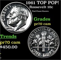 Proof 1961 Roosevelt Dime TOP POP! 10c Graded pr70