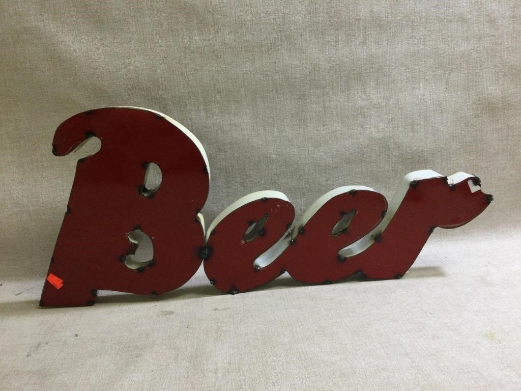 Metal beer sign