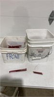2 buckets 3” and 6” fasteners