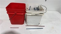 2 buckets various sizes fasteners