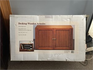 Desktop wooden armoire - appears to be unopened