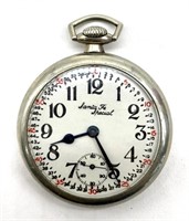 Santa Fe Special Railroad Pocket Watch 2” 
(Runs)