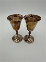 two silver plate primrose plate ep brass