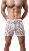 Men's Mesh Shorts Sexy Lounge Hollow Boxer Underwe