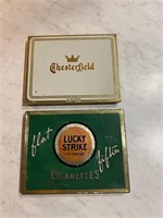 Vintage Lot of 2 Tin Cigarette Boxes