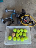 Weights and Tennis Ball Lot