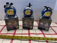 3 NEW JIMMIE JOHNSON ORNAMENTS & PHOTO CUBES