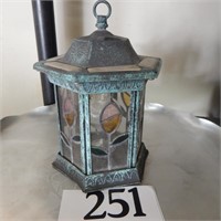 STAINED GLASS LOOK LANTERN 8 IN