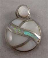 Southwest Sterling Silver Inlay Pendant