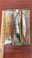 3 Husky Cisco kid fishing lures in original boxes