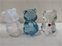 3  glass bears