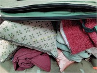 Floor mats, pillows, blankets, sheets, and 2