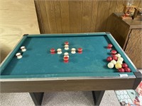 Frederick Williys bumper pool table one leg has a