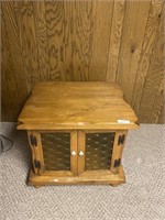 End table with doors