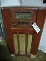 Antique tube-type floor model radio