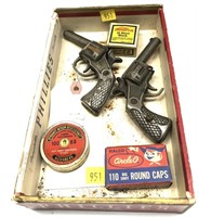 Vintage Toy cap guns with Halco Caps, .22 Blanks