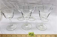 (6) 5.5" Clear Glass Goblets