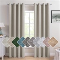 MIULEE Linen Curtains 84 Inches Long Blackout Curt