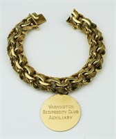 14KYG heavy link charm bracelet with 1 charm